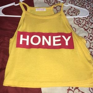 “honey “ crop top.
